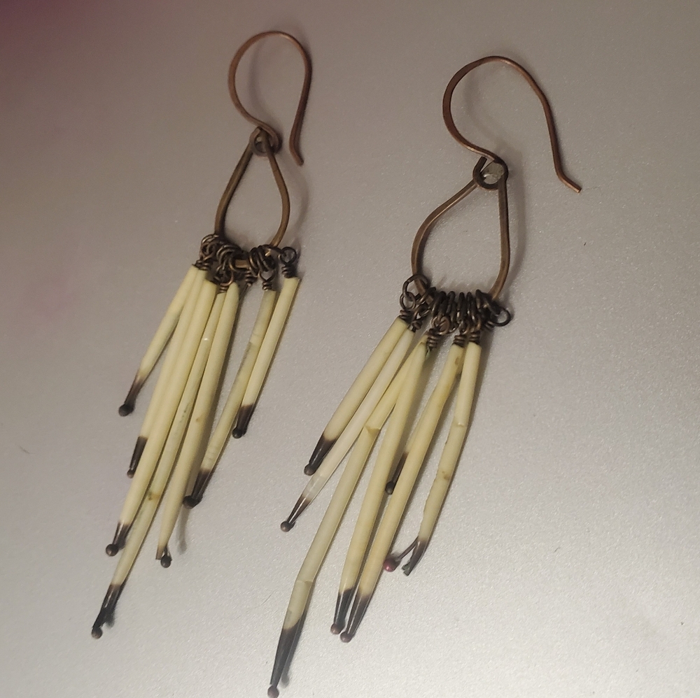 Porcupine quill earrings